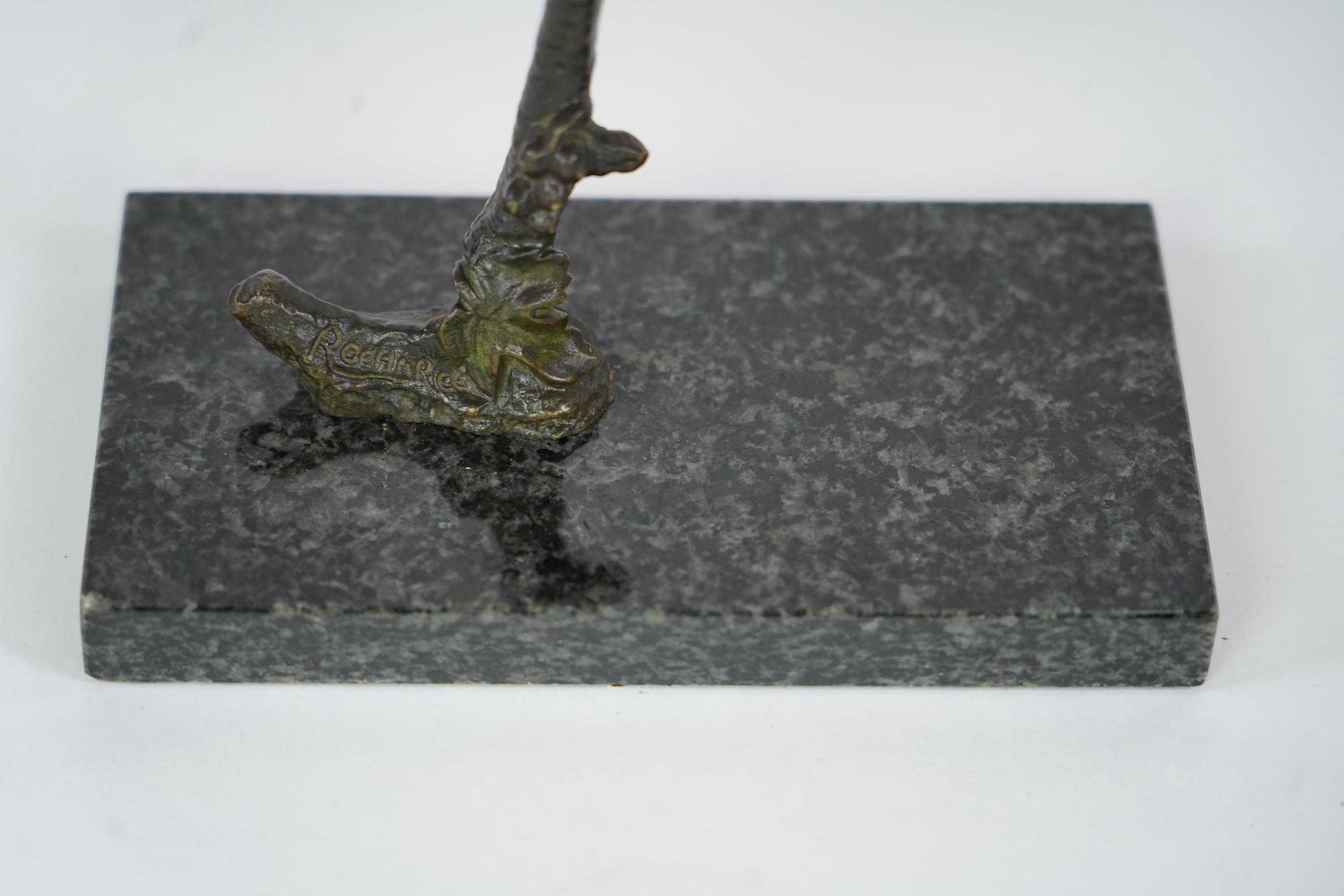 Irénée Rochard (French, 1906-1984), a bronze figure of bird on a vine